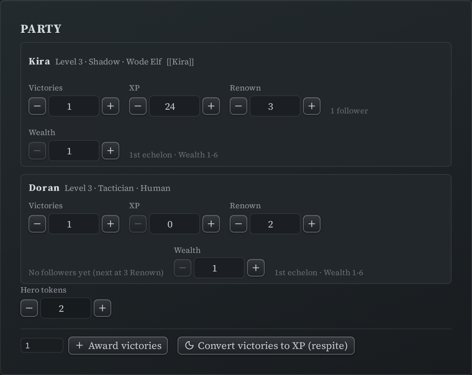 The party tracker