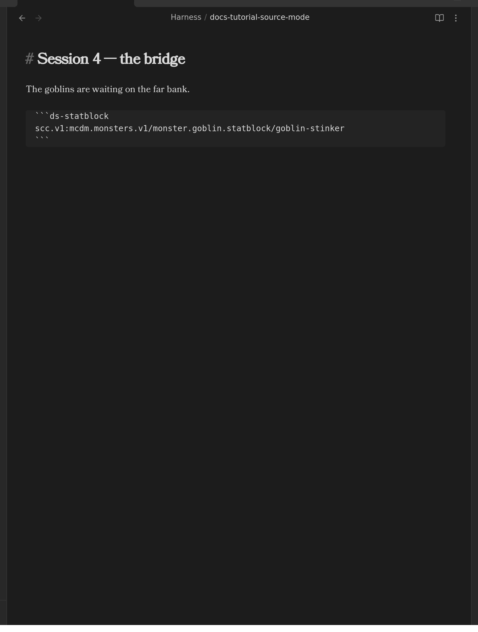The same note in Editing view
